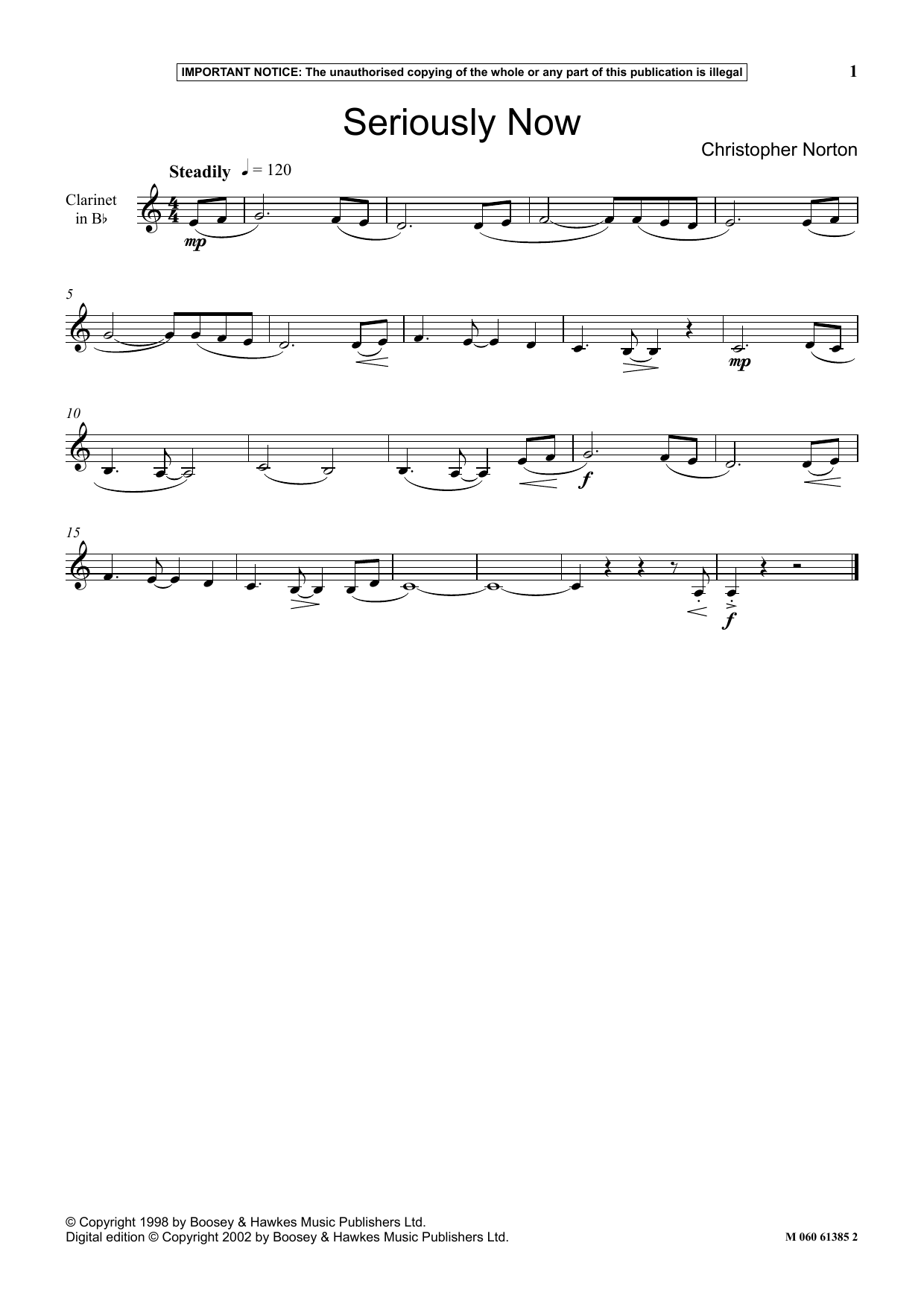 Christopher Norton Seriously Now sheet music notes and chords. Download Printable PDF.