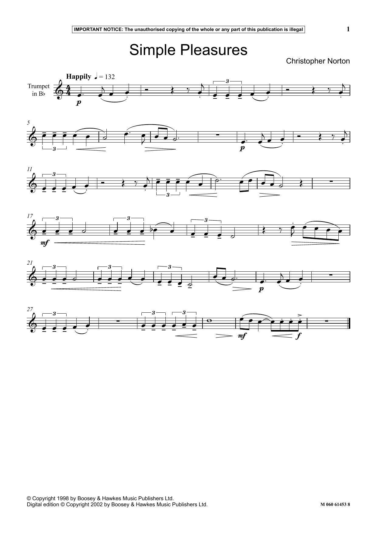 Christopher Norton Simple Pleasures sheet music notes and chords. Download Printable PDF.