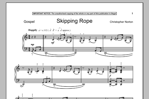 Christopher Norton Skipping Rope sheet music notes and chords. Download Printable PDF.