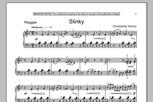 Christopher Norton Slinky sheet music notes and chords. Download Printable PDF.