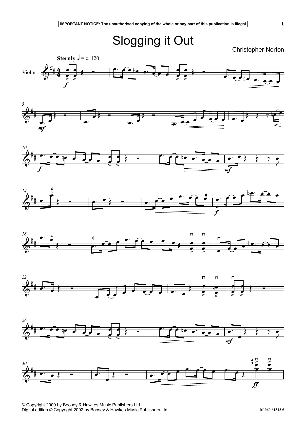 Learn to play Christopher Norton Slogging It Out sheet music for Instrumental Solo in minutes. Price: 5.9900$ Christopher Norton Slogging It Out sheet music notes and chords arranged for Instrumental Solo