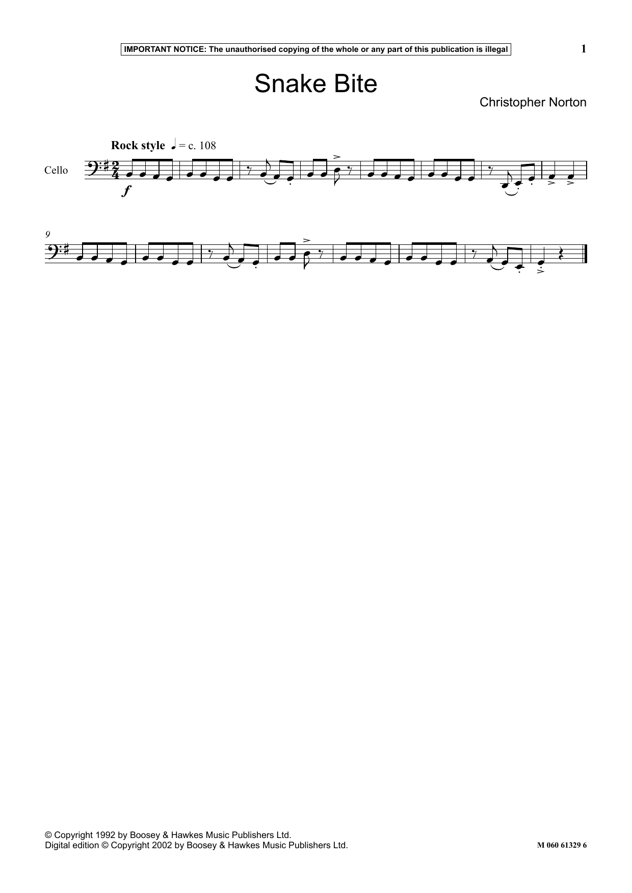 Christopher Norton Snake Bite sheet music notes and chords. Download Printable PDF.