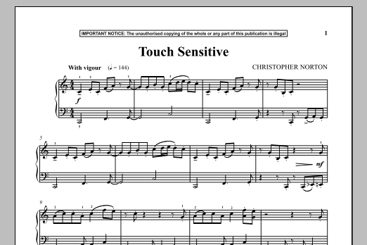 Christopher Norton Touch Sensitive sheet music notes and chords. Download Printable PDF.