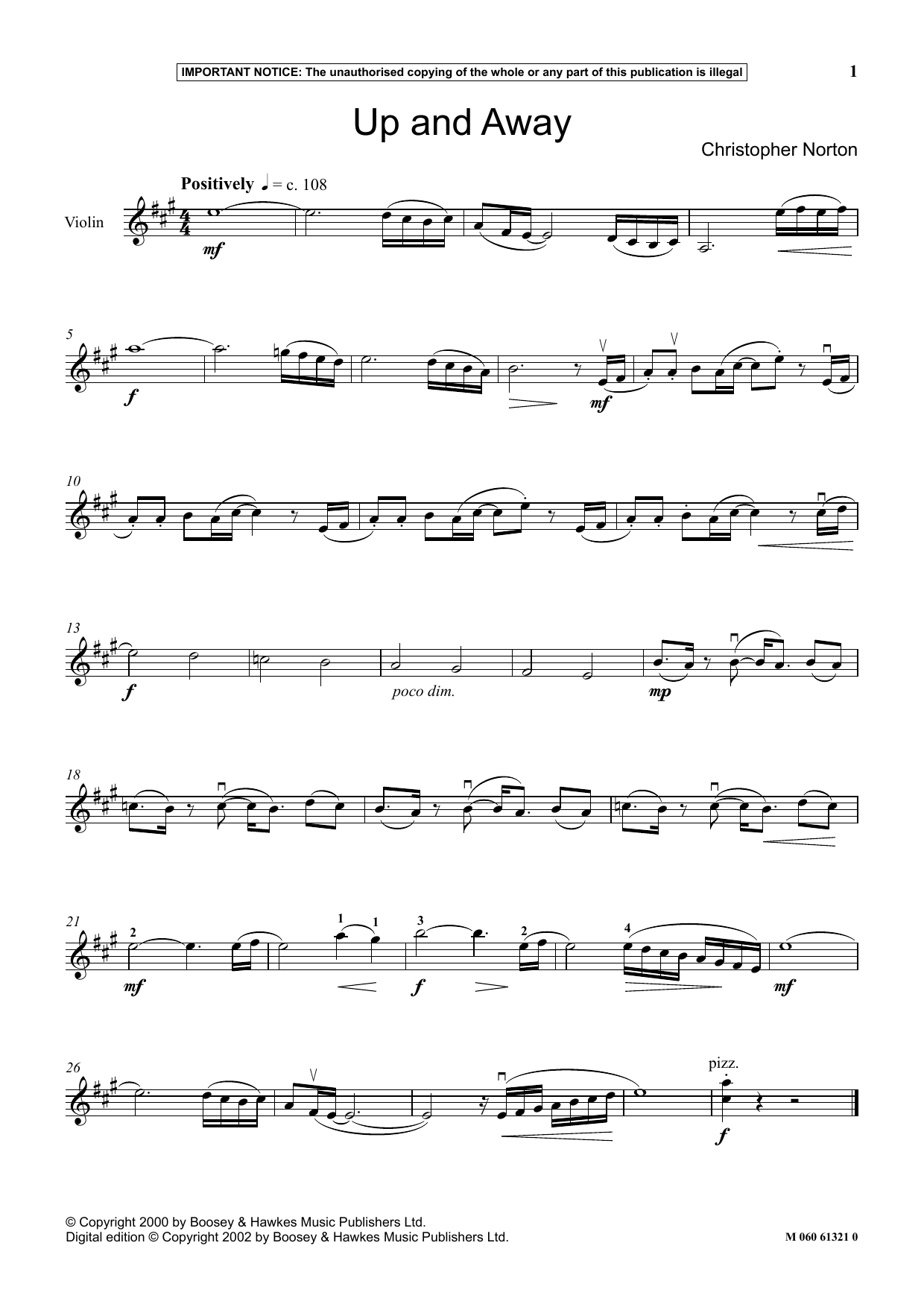 Learn to play Christopher Norton Up And Away sheet music for Instrumental Solo in minutes. Price: 5.9900$ Christopher Norton Up And Away sheet music notes and chords arranged for Instrumental Solo