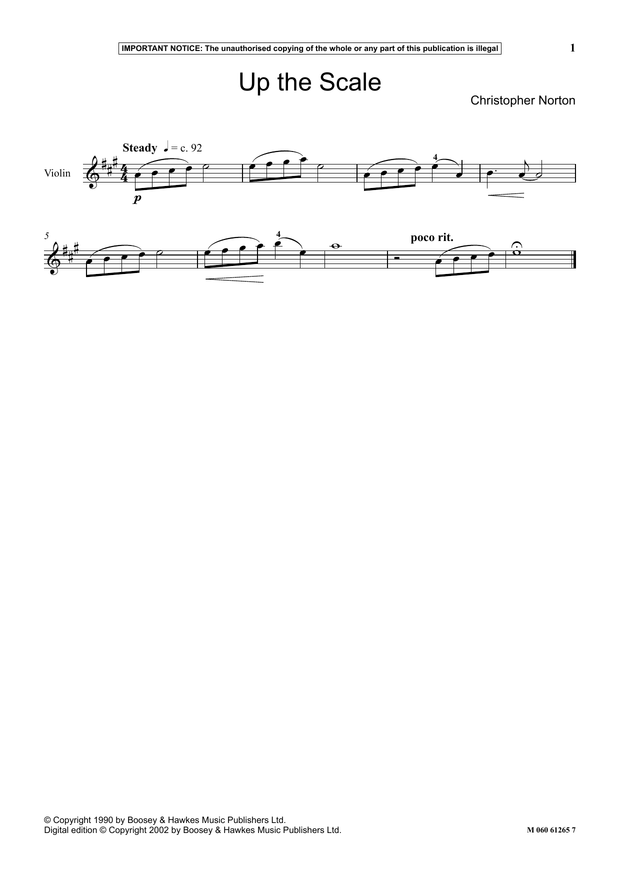 Learn to play Christopher Norton Up The Scale sheet music for Instrumental Solo in minutes. Price: 5.9900$ Christopher Norton Up The Scale sheet music notes and chords arranged for Instrumental Solo