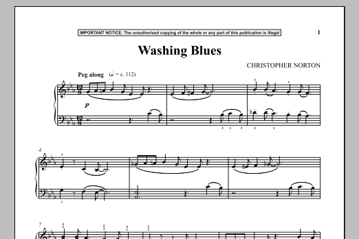 Christopher Norton Washing Blues sheet music notes and chords. Download Printable PDF.