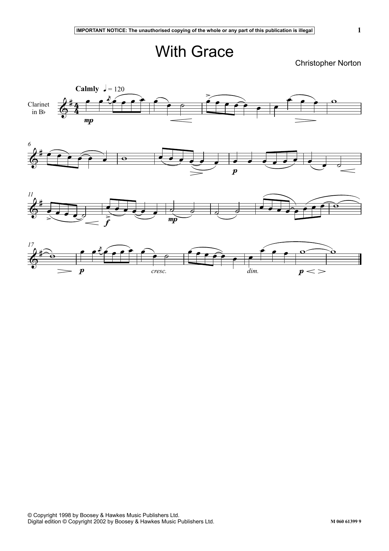 Christopher Norton With Grace sheet music notes and chords. Download Printable PDF.