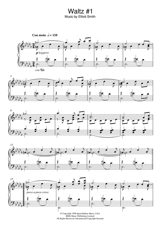 Christopher O'Riley Waltz #1 sheet music notes and chords. Download Printable PDF.