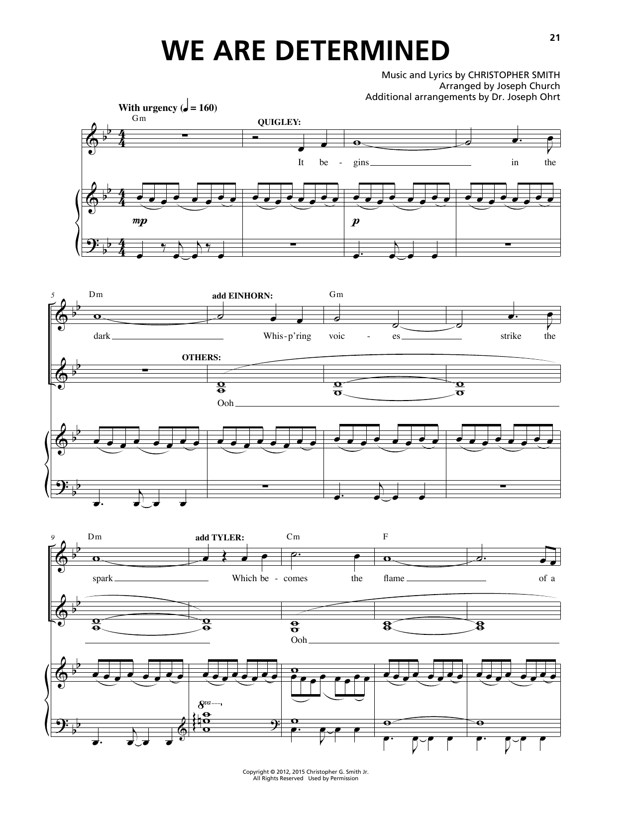 Christopher Smith We Are Determined sheet music notes and chords. Download Printable PDF.