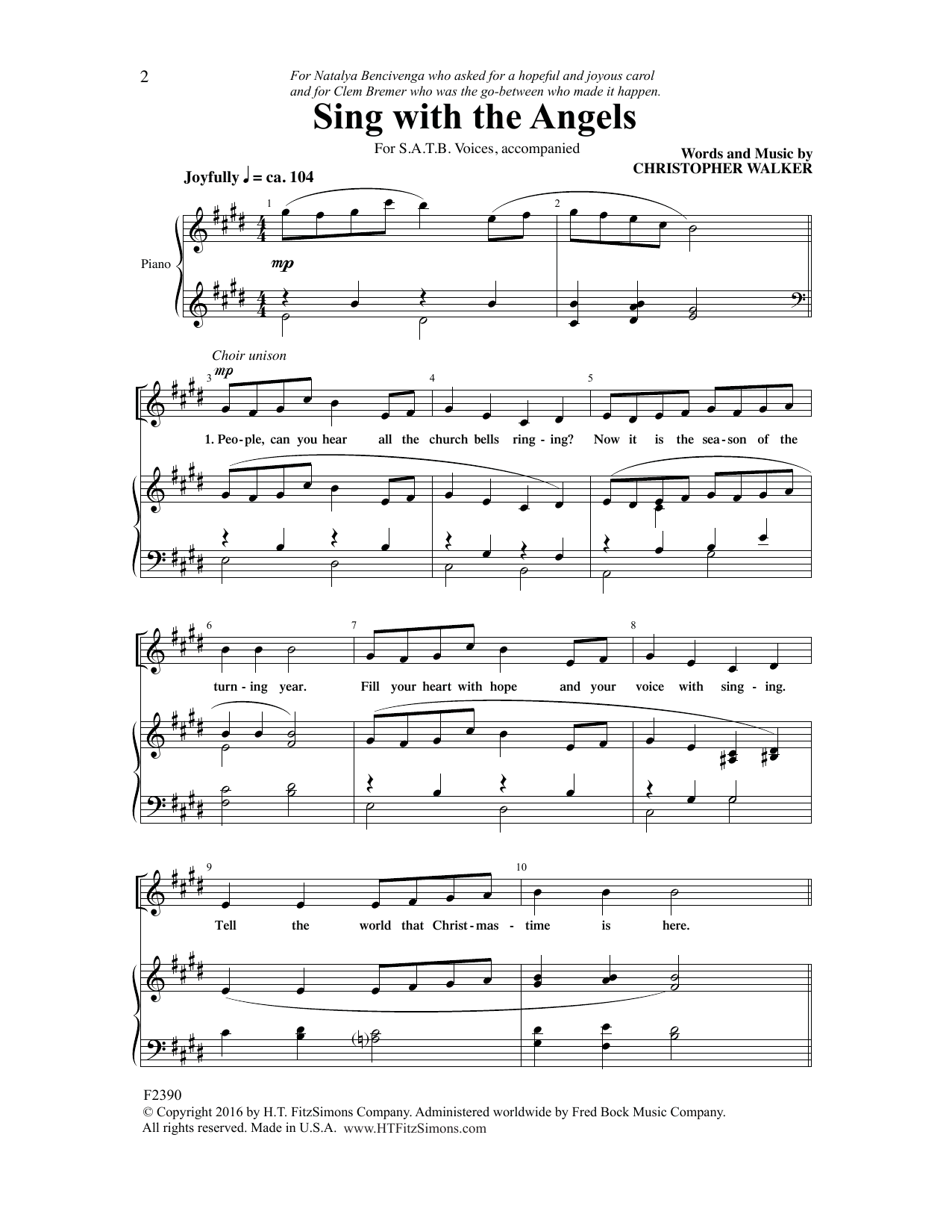 Learn to play Christopher Walker Sing with the Angels sheet music for SATB Choir in minutes. Price: 3.9900$ Christopher Walker Sing with the Angels sheet music notes and chords arranged for SATB Choir