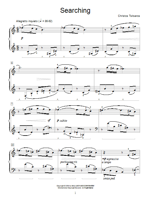 Christos Tsitsaros Searching sheet music notes and chords. Download Printable PDF.
