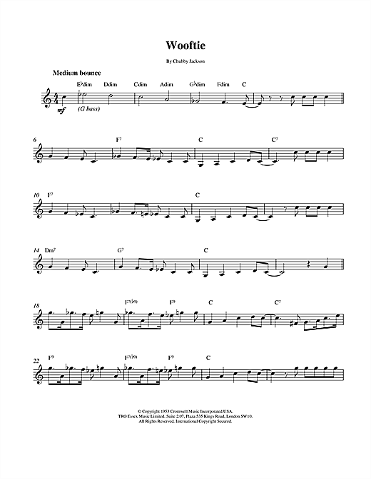 Learn to play Chubby Jackson Wooftie sheet music for Lead Sheet / Fake Book in minutes. Chubby Jackson Wooftie sheet music notes and chords. Download Printable PDF.