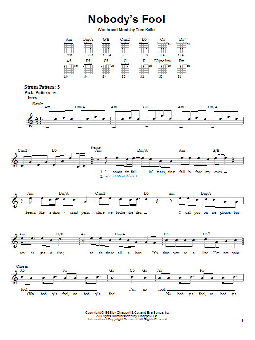 Cinderella Nobody S Fool Sheet Music Pdf Notes Chords Rock Score Guitar Tab Download Printable Sku