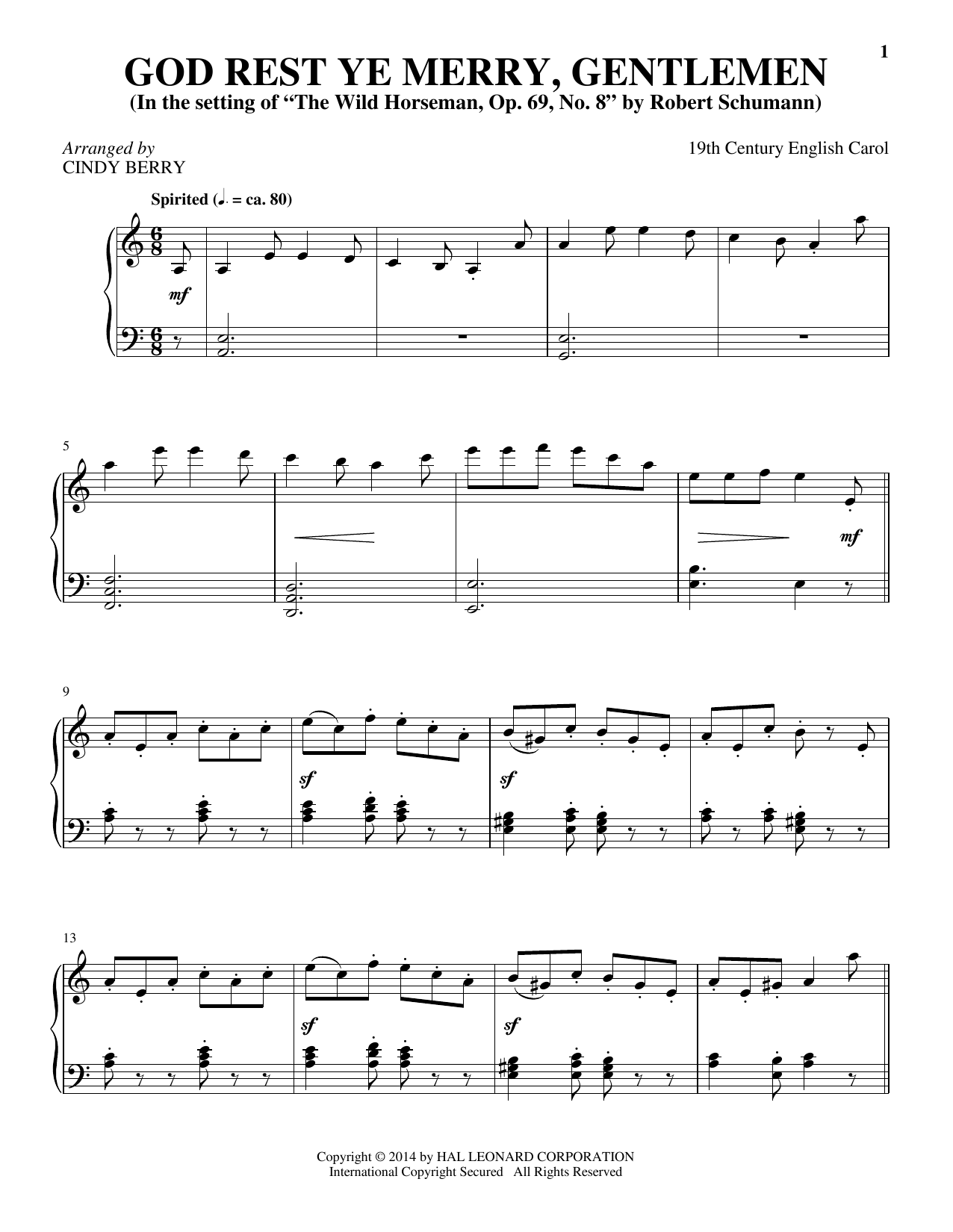 Cindy Berry God Rest Ye Merry, Gentlemen sheet music notes and chords. Download Printable PDF.