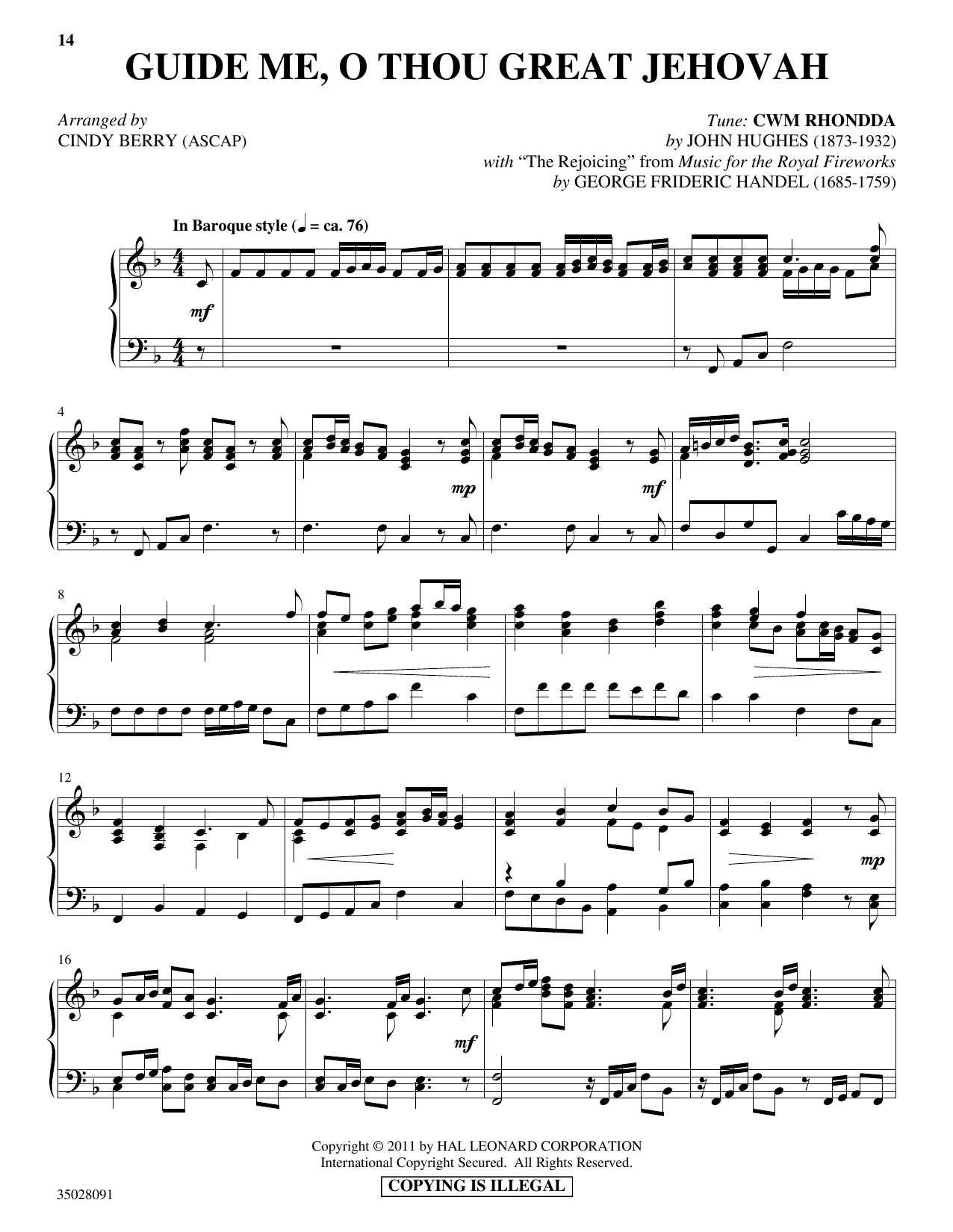 Learn to play Cindy Berry Guide Me, O Thou Great Jehovah (with Cindy Berry Guide Me, O Thou Great Jehovah (with