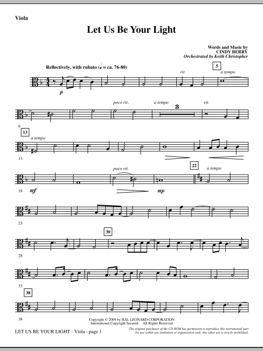 Learn to play Cindy Berry Let Us Be Your Light - Viola sheet music for Choir Instrumental Pak in minutes. Cindy Berry Let Us Be Your Light - Viola sheet music notes and chords. Download Printable PDF.