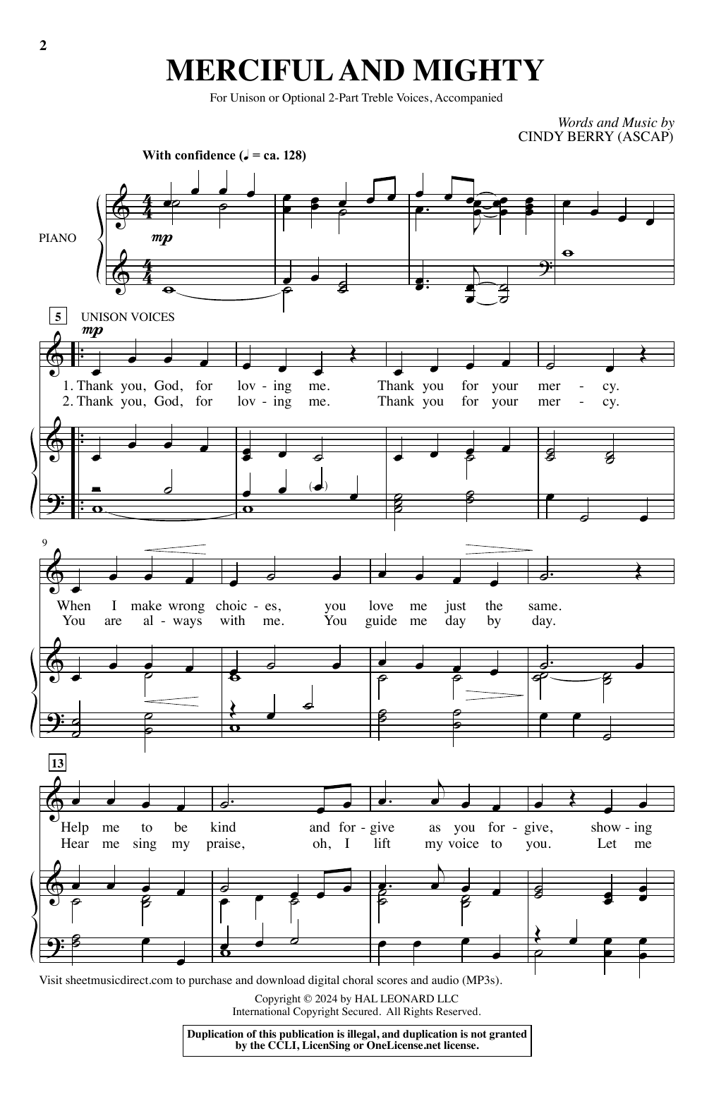 Cindy Berry Merciful And Mighty sheet music notes and chords. Download Printable PDF.