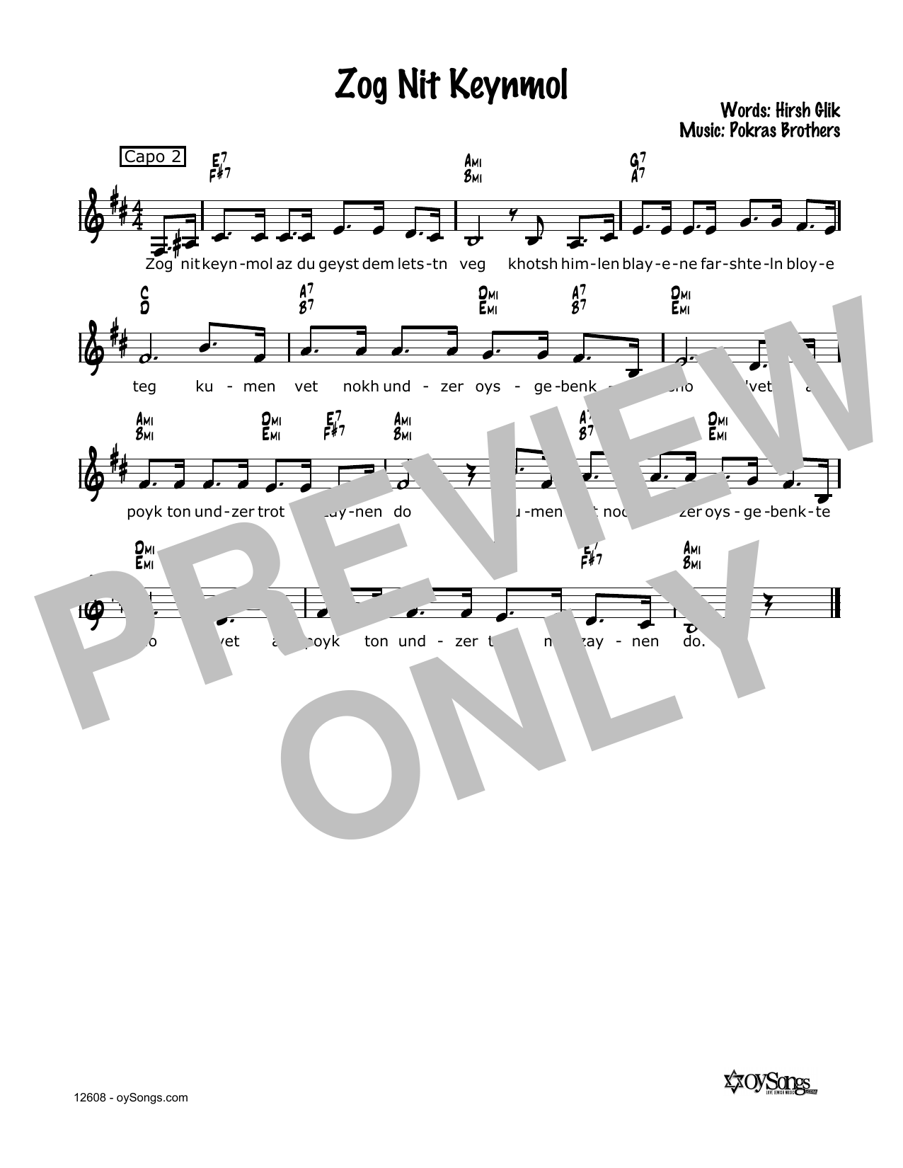 Cindy Paley Zog Nit Keynmol sheet music notes and chords. Download Printable PDF.