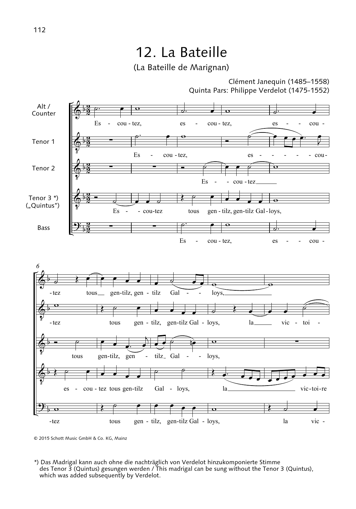 Learn to play Clément Janequin La Bateille de Marignan sheet music for Choir in minutes. Price: 5.8900$ Clément Janequin La Bateille de Marignan sheet music notes and chords arranged for Choir