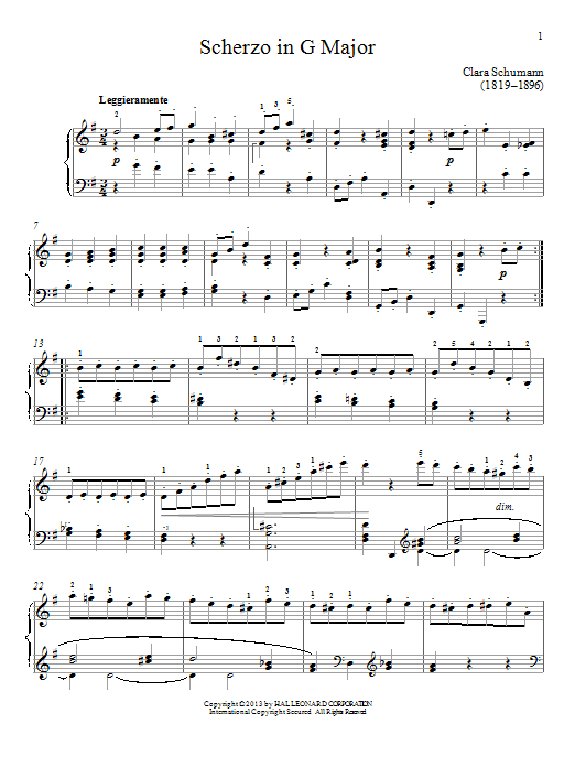Gail Smith Scherzo In G Major sheet music notes and chords. Download Printable PDF.