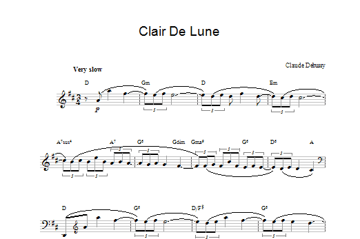 Claude Debussy Clair de Lune sheet music notes and chords - Download Printable PDF and start playing in minutes.