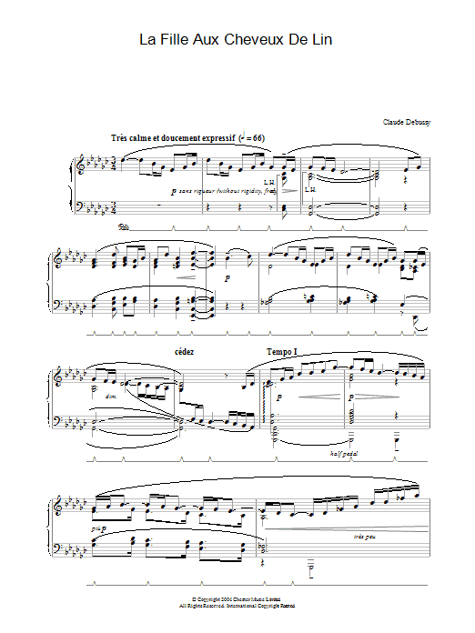Clarinet Cello and Piano Sheet music - La Fille Aux Cheveux De Lin  (score+parts)