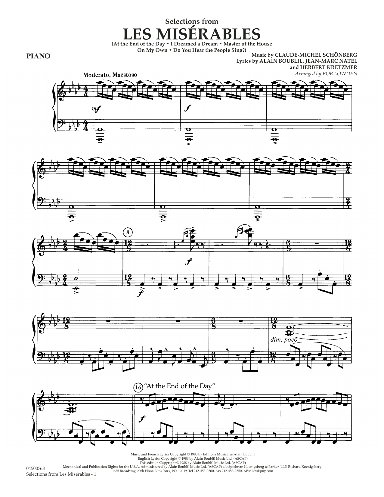 Les Miserables Selections-Sing-Along Edition-pianoforte & canto SPARTITO 