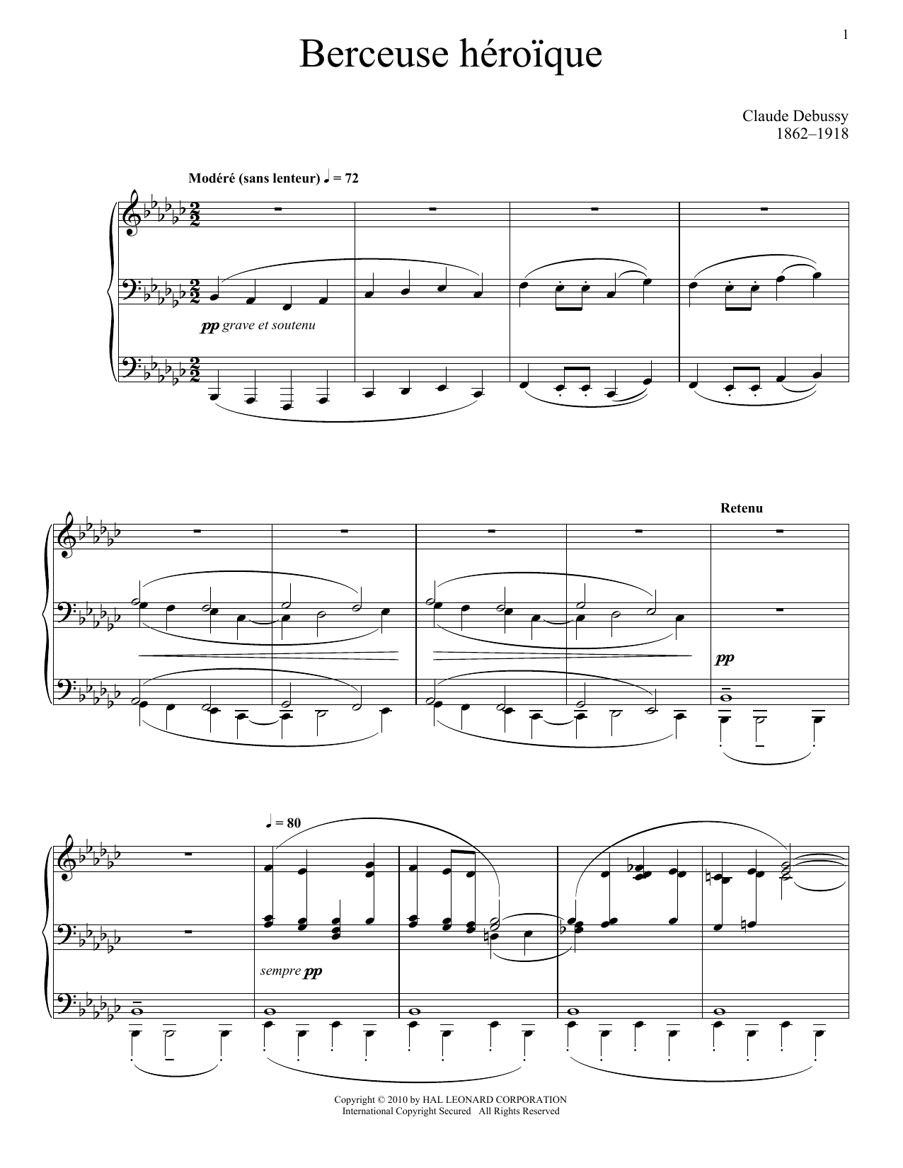 Claude Debussy 'Berceuse Heroique' Sheet Music, Chords &amp; Lyrics ...