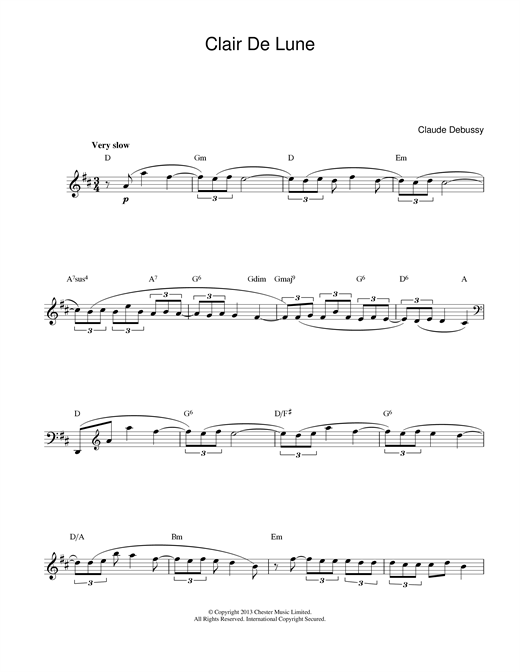 Clair De Lune Sheet Music Notes By Claude Debussy Download Pdf