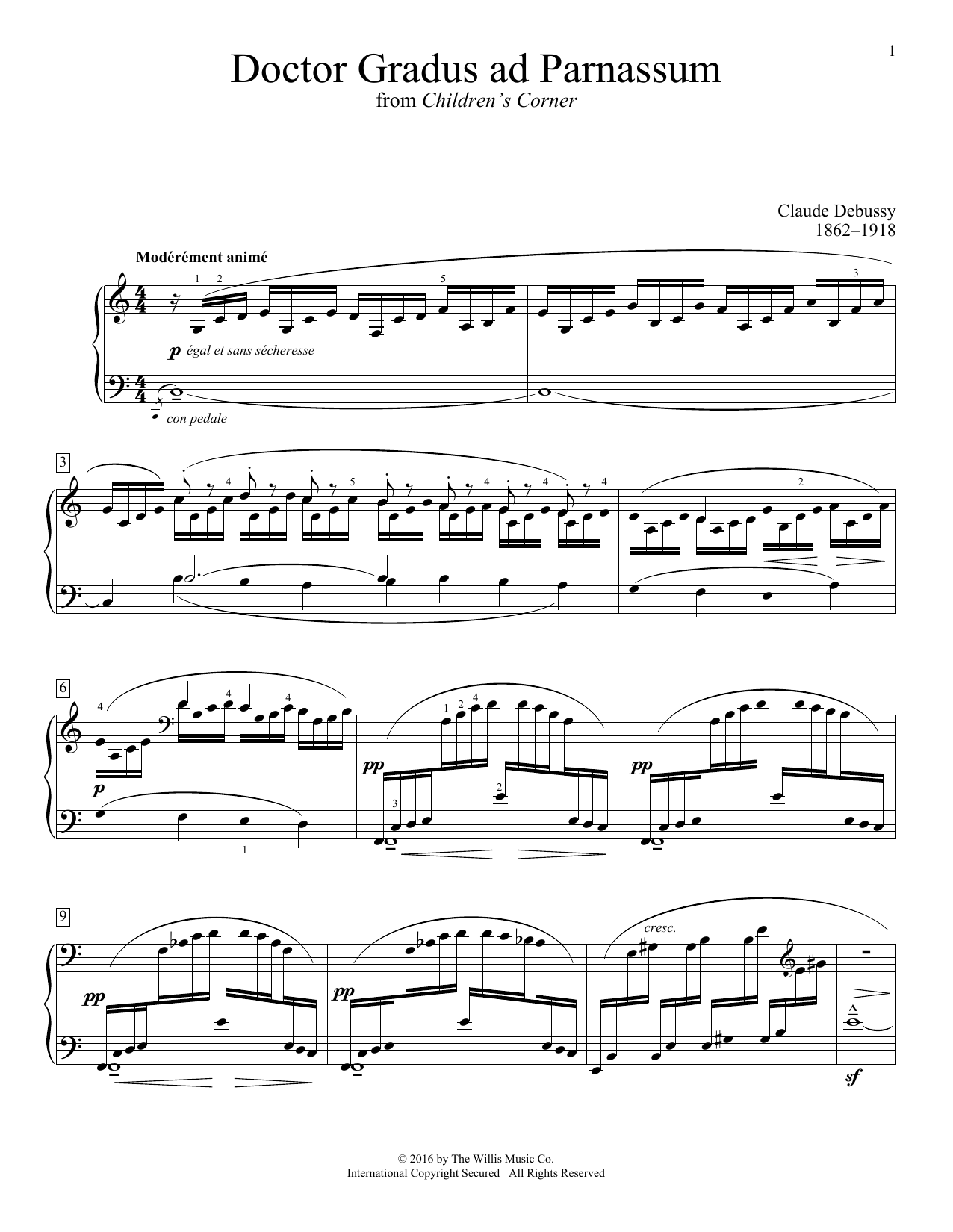 Claude Debussy Doctor Gradus ad Parnassum sheet music notes and chords. Download Printable PDF.