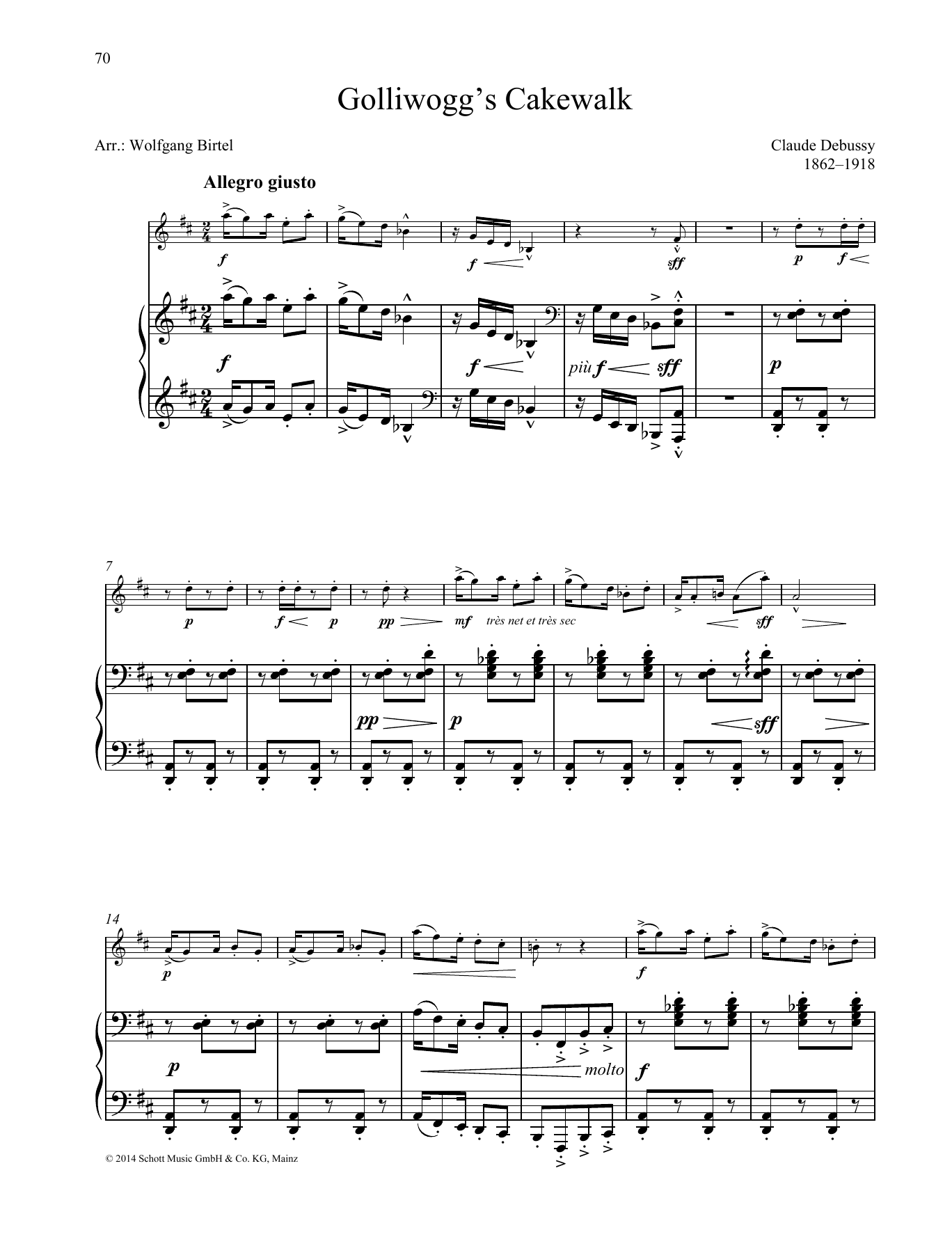 Claude Debussy Golliwogg's Cakewalk sheet music notes and chords. Download Printable PDF.