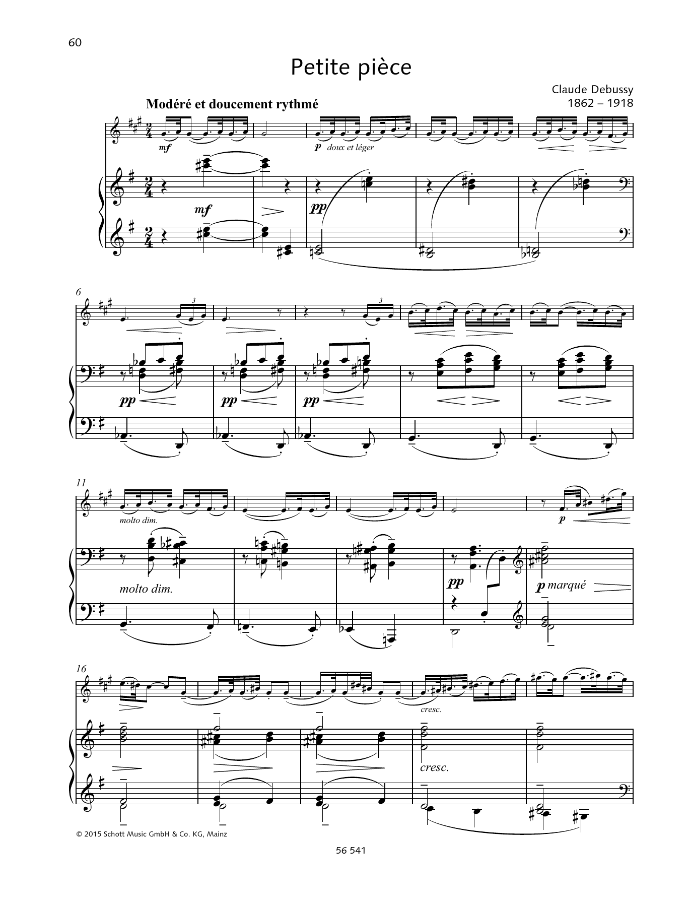 Claude Debussy Petite Pièce sheet music notes and chords. Download Printable PDF.