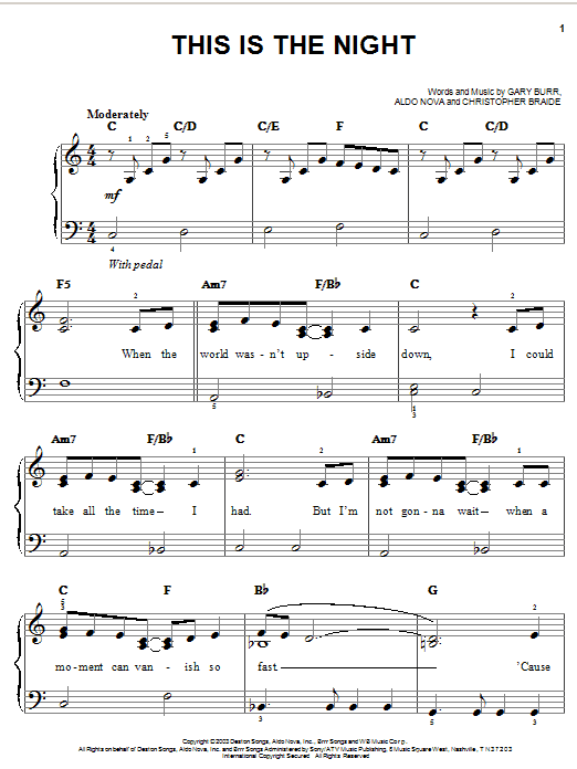 Clay Aiken This Is The Night sheet music notes and chords. Download Printable PDF.