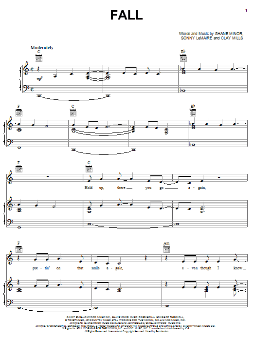 Clay Walker Fall sheet music notes and chords. Download Printable PDF.