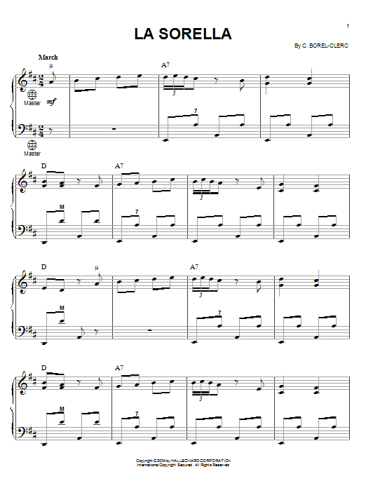 Learn to play C. Borel-Clerc La Sorella sheet music for Accordion in minutes. Price: 7.8900$ C. Borel-Clerc La Sorella sheet music notes and chords arranged for Accordion