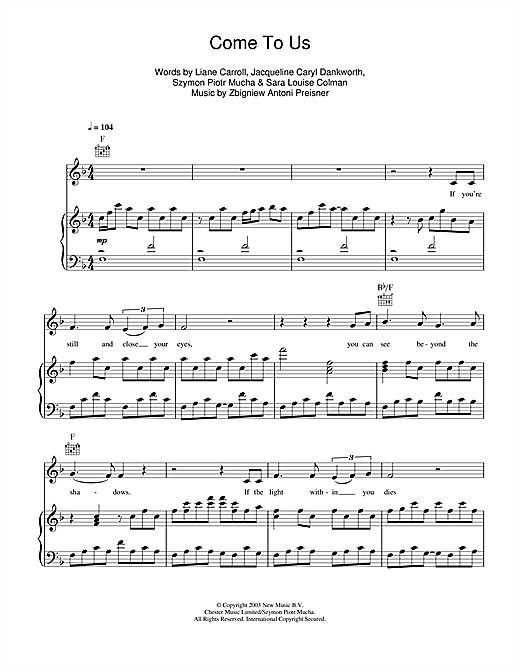 Cliff Richard Come To Us sheet music notes and chords. Download Printable PDF.