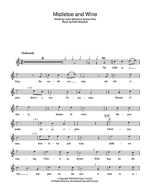Cliff Richard Mistletoe And Wine sheet music notes and chords. Download Printable PDF.