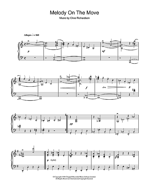 Clive Richardson Melody On The Move sheet music notes and chords. Download Printable PDF.