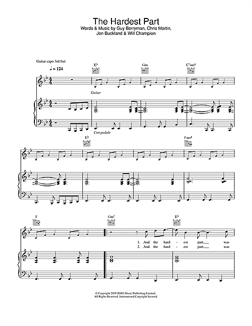 coldplay-the-hardest-part-sheet-music-pdf-notes-chords-rock-score-guitar-tab-download