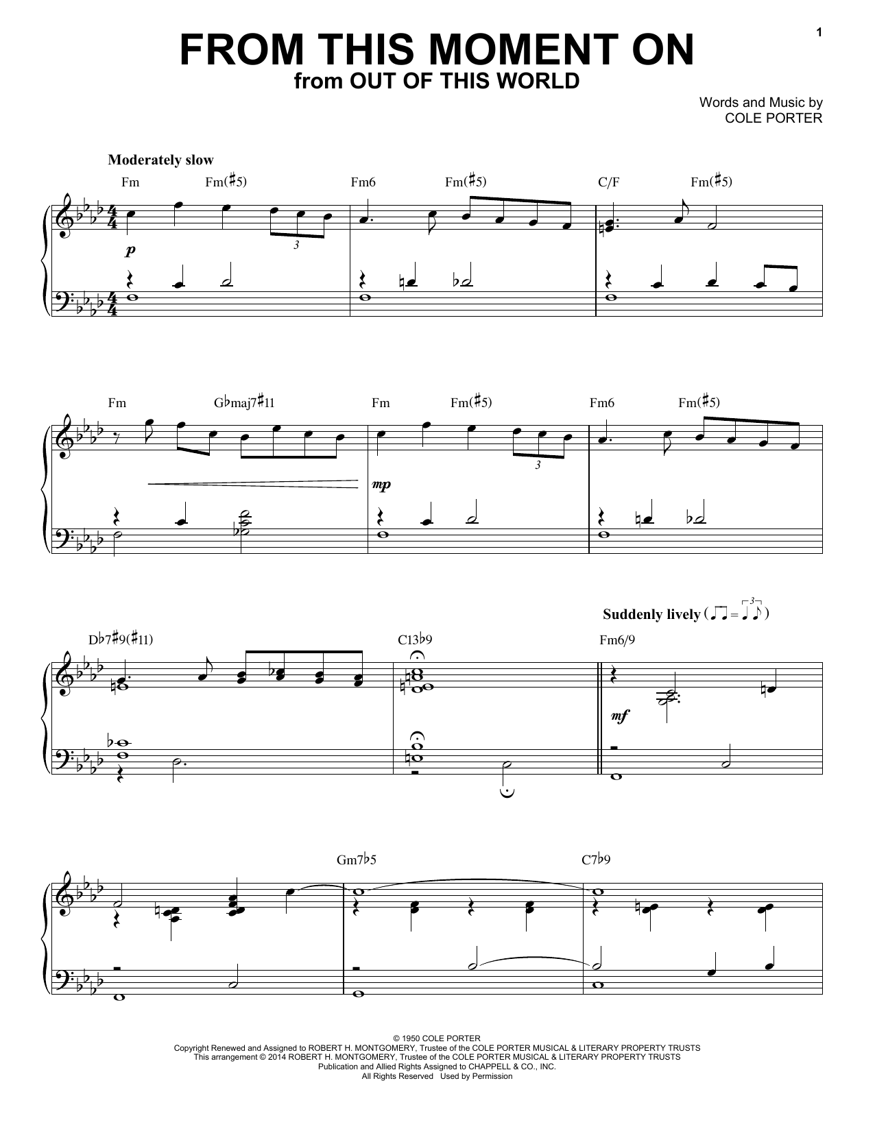 From This Moment On Jazz Version From Kiss Me Kate Arr Brent Edstrom Sheet Music By Cole 4254