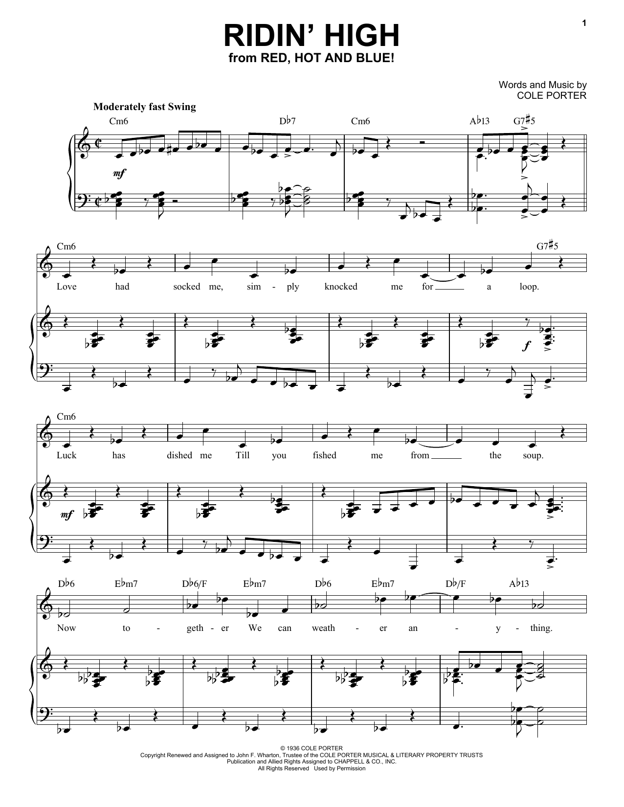 Download Cole Porter Ridin High Jazz Version From Red Hot And Blue Arr Brent Edstrom 6894