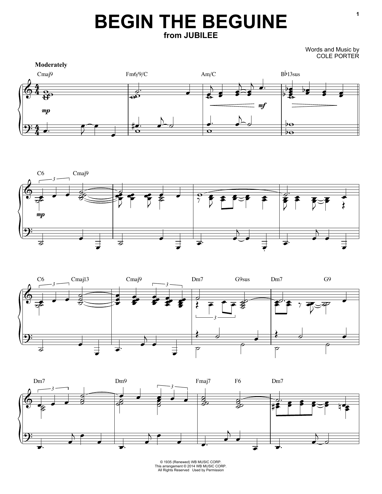 Cole Porter Begin The Beguine Jazz Version Arr Brent Edstrom Sheet Music Pdf Notes Chords Jazz Score Piano Solo Download Printable Sku