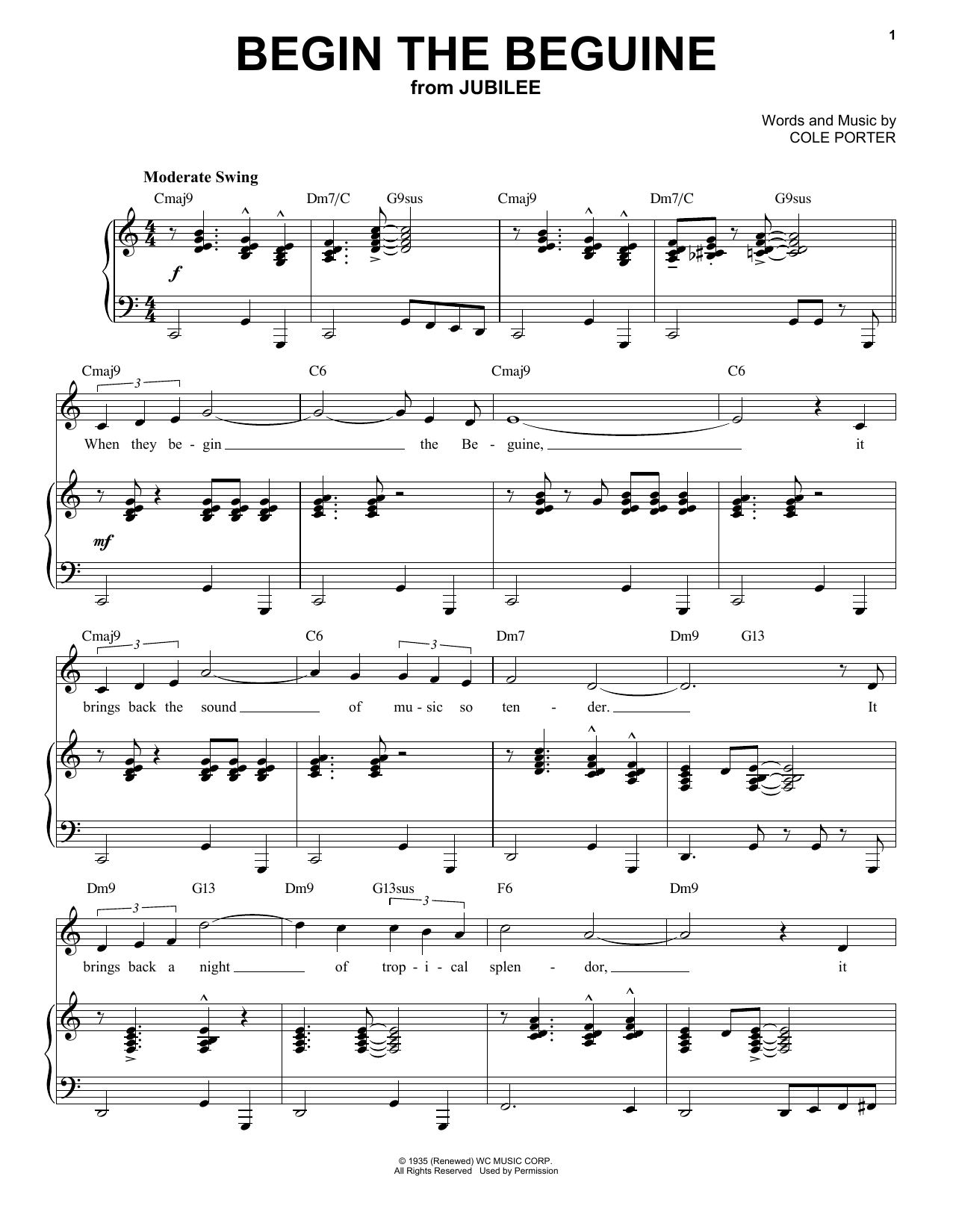Cole Porter Begin The Beguine Jazz Version From Jubilee Arr Brent Edstrom Sheet Music Pdf Notes Chords Jazz Score Piano Vocal Download Printable Sku