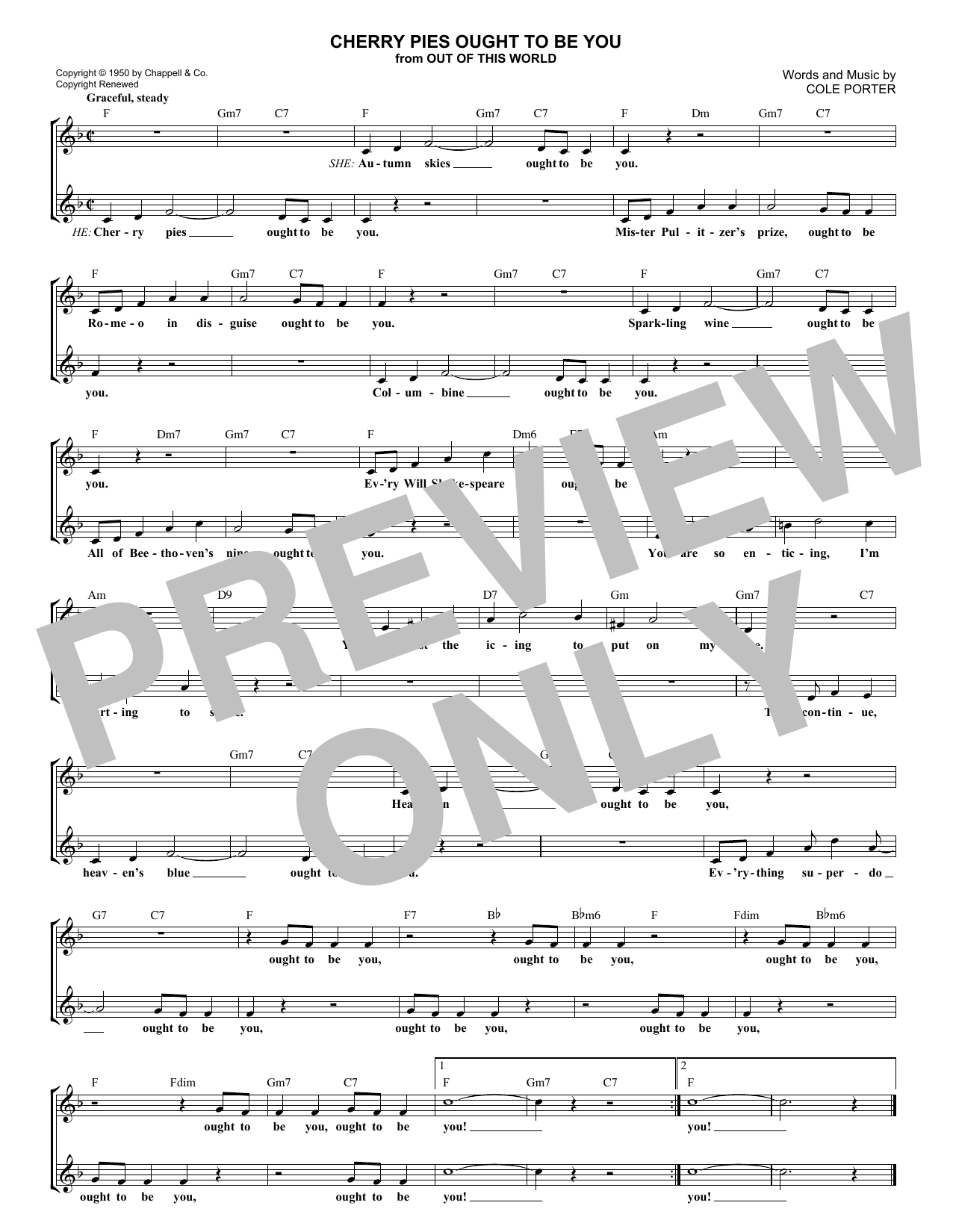 Learn to play Cole Porter Cherry Pies Ought To Be You sheet music for Lead Sheet / Fake Book in minutes. Price: 5.9900$ Cole Porter Cherry Pies Ought To Be You sheet music notes and chords arranged for Lead Sheet / Fake Book