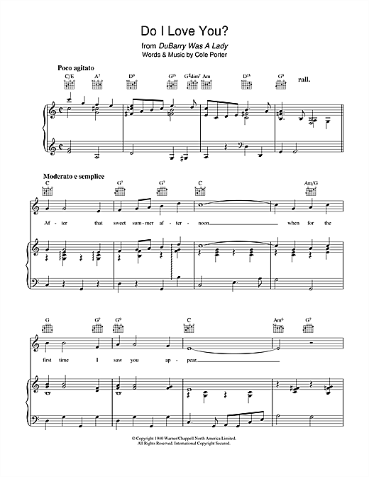 Cole Porter Do I Love You Sheet Music Pdf Notes Chords Jazz