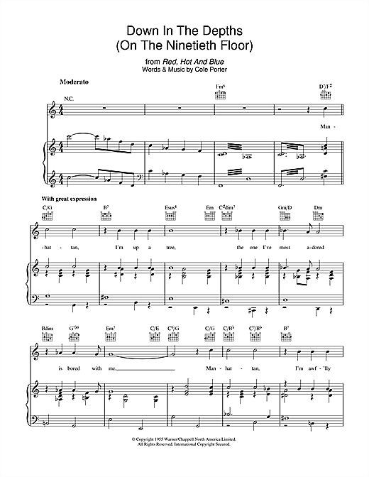 Learn to play Cole Porter Down In The Depths (On The Ninetieth Floor) sheet music for Lead Sheet / Fake Book in minutes. Price: 5.9900$ Cole Porter Down In The Depths (On The Ninetieth Floor) sheet music notes and chords arranged for Lead Sheet / Fake Book