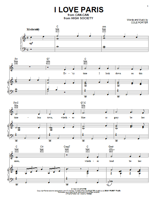Learn to play Cole Porter I Love Paris sheet music for Real Book – Melody & Chords – C Instruments in minutes. Cole Porter I Love Paris sheet music notes and chords. Download Printable PDF.