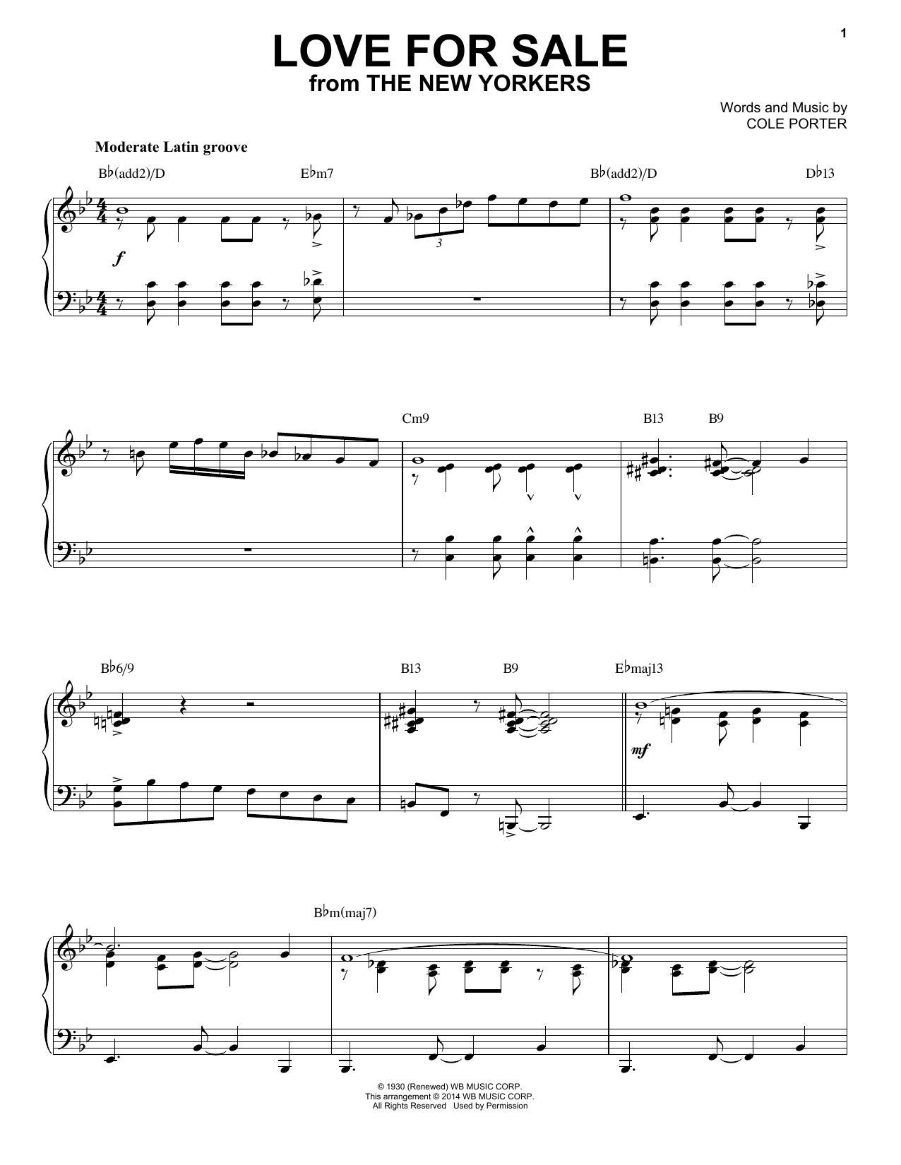 Cole Porter Love For Sale Jazz Version Arr Brent Edstrom Sheet Music Pdf Notes Chords Jazz Score Piano Solo Download Printable Sku