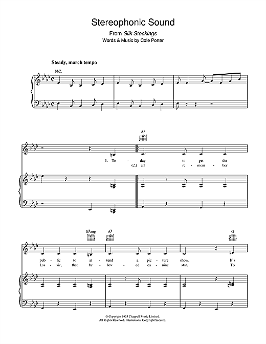 Cole Porter Stereophonic Sound sheet music notes and chords. Download Printable PDF.