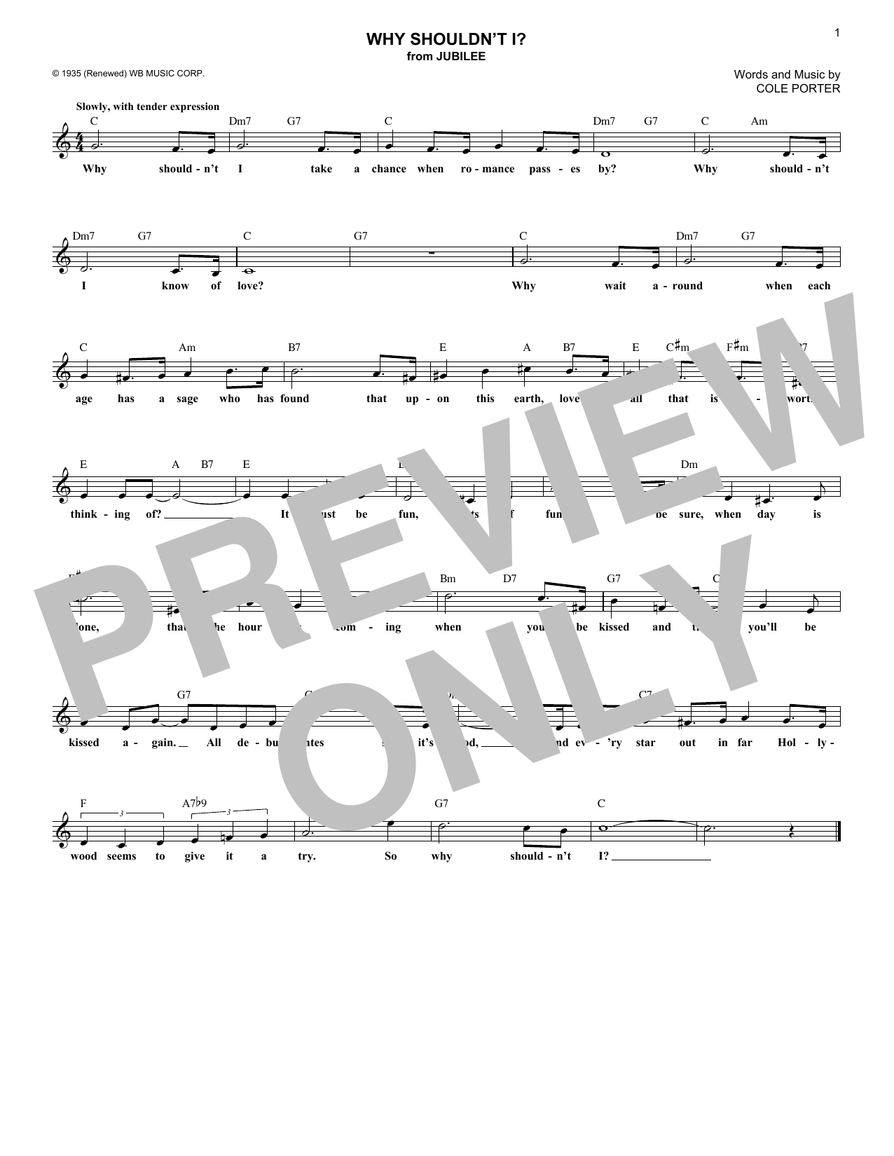 Learn to play Cole Porter Why Shouldn't I? sheet music for Lead Sheet / Fake Book in minutes. Price: 5.9900$ Cole Porter Why Shouldn't I? sheet music notes and chords arranged for Lead Sheet / Fake Book